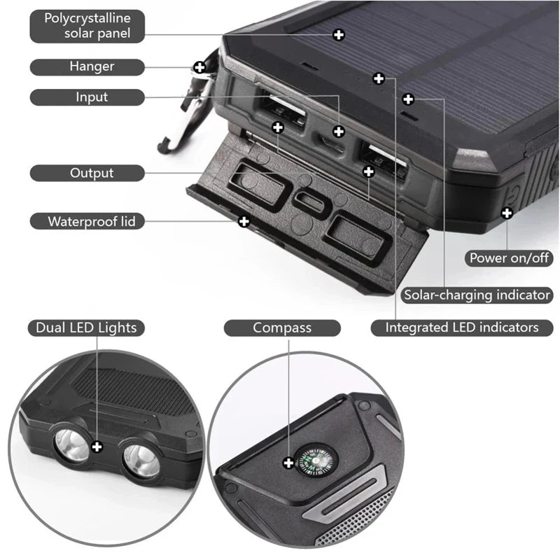 X7 SolarBoost Portable Charger - Solar Waterproof Power Bank