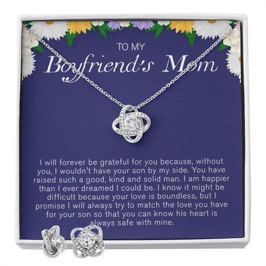 To My Boyfriends Mom - Love Knot Necklace + Free Matching Earrings (while stock last)