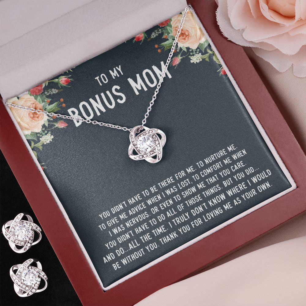 To My Bonus Mom Necklace + Free Matching Earrings (while stock last)
