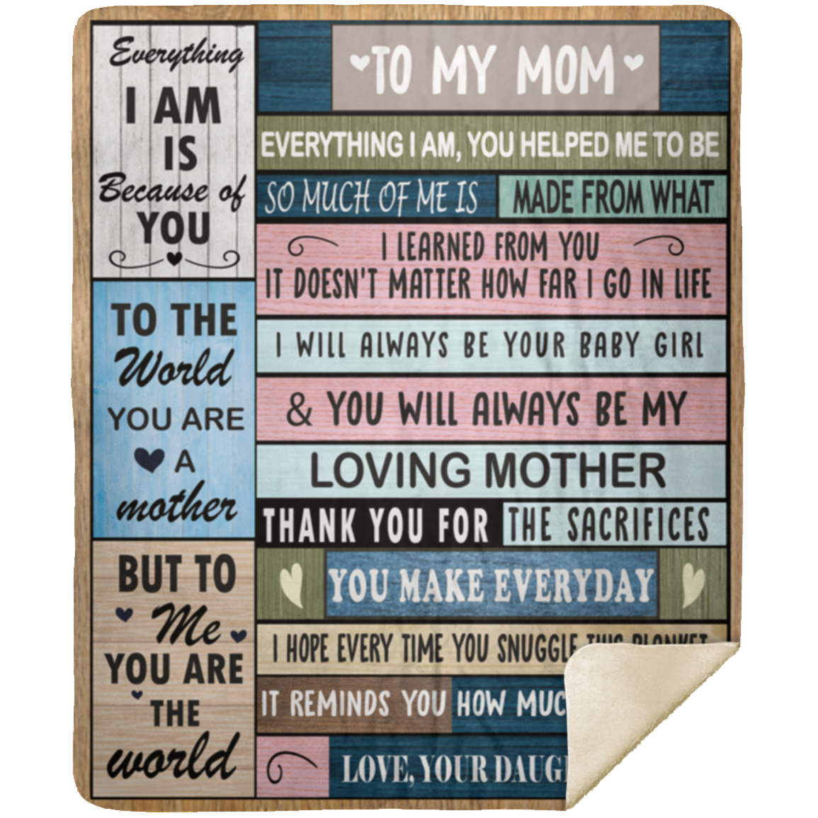 To My Mom - I Will Always Be Your Girl - Premium Mink Sherpa Blanket 50x60