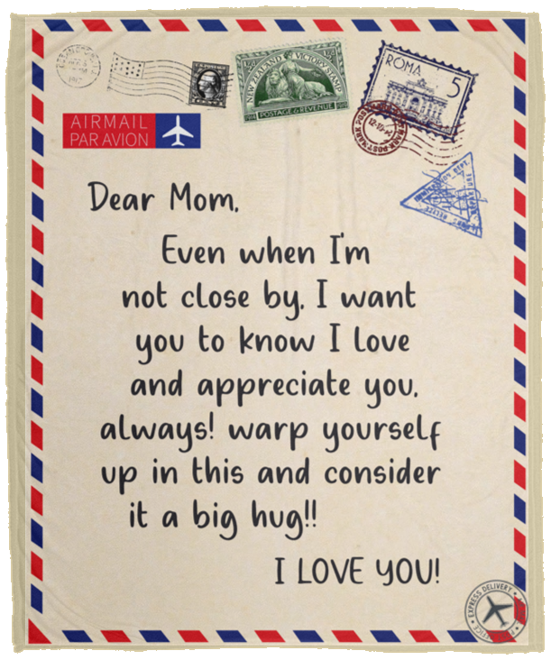 Letter To Mom - Cozy Plush Fleece Blanket - 50x60
