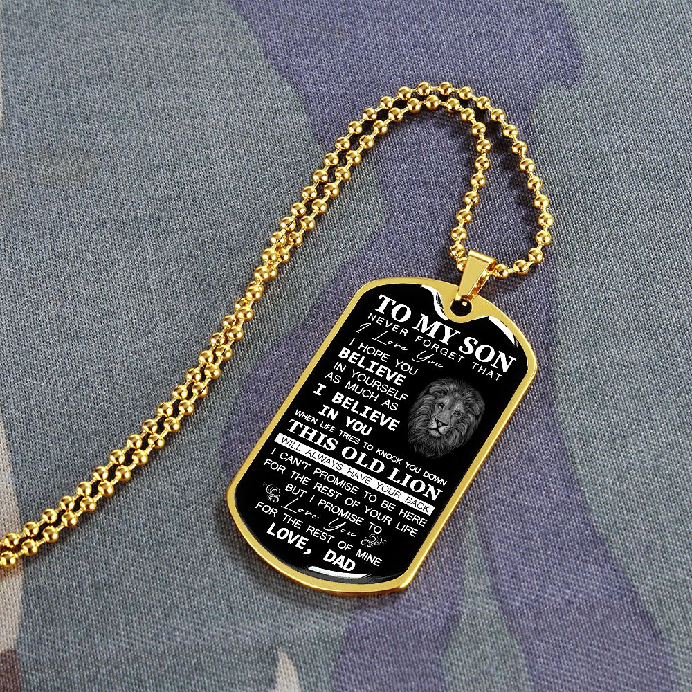 To My Son - I Promise To Love You - Dog Tag Chain