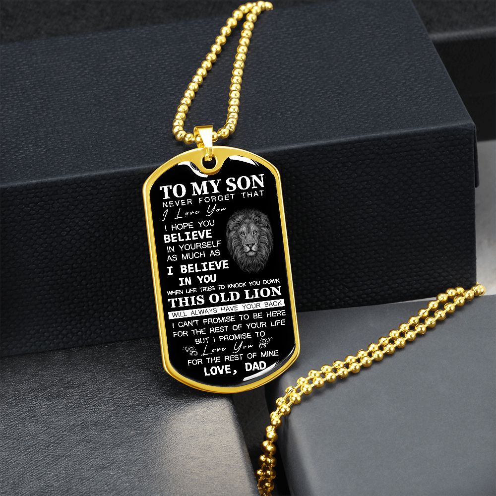 To My Son - I Promise To Love You - Dog Tag Chain
