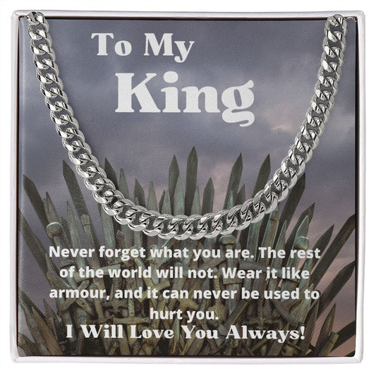 To My King - Iron Throne - Cuban Link Chain