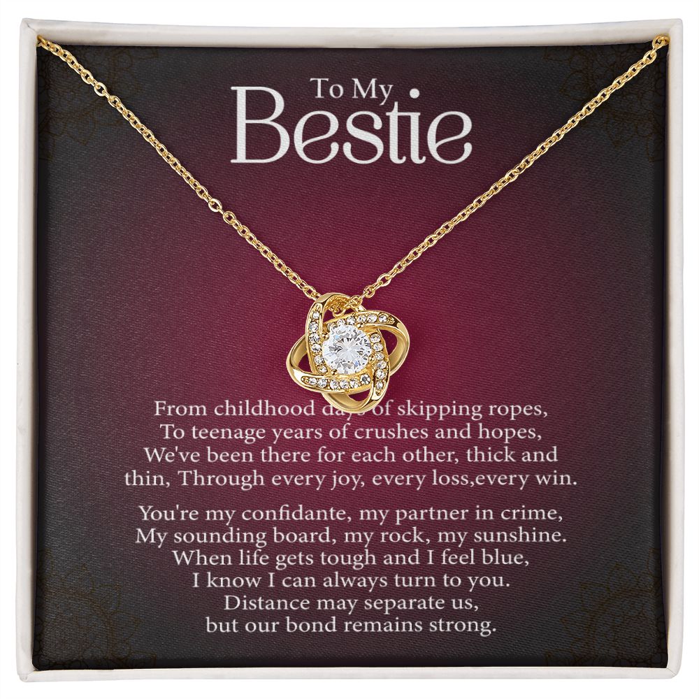 To My Bestie - Every Loss and Every Win -  Premium Love Knot Necklace