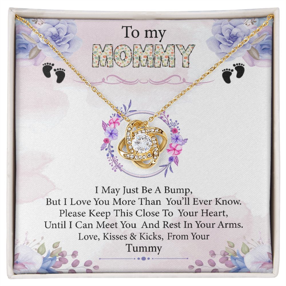 To My Mommy- Bump From Your Tummy - Premium Love Knot Necklace