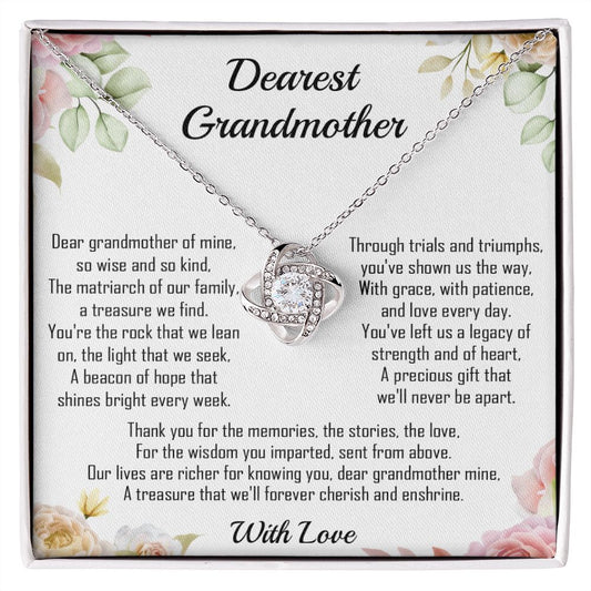 Dearest Grandmother -  The Matriarch of the Family - Premium Love Knot Necklace