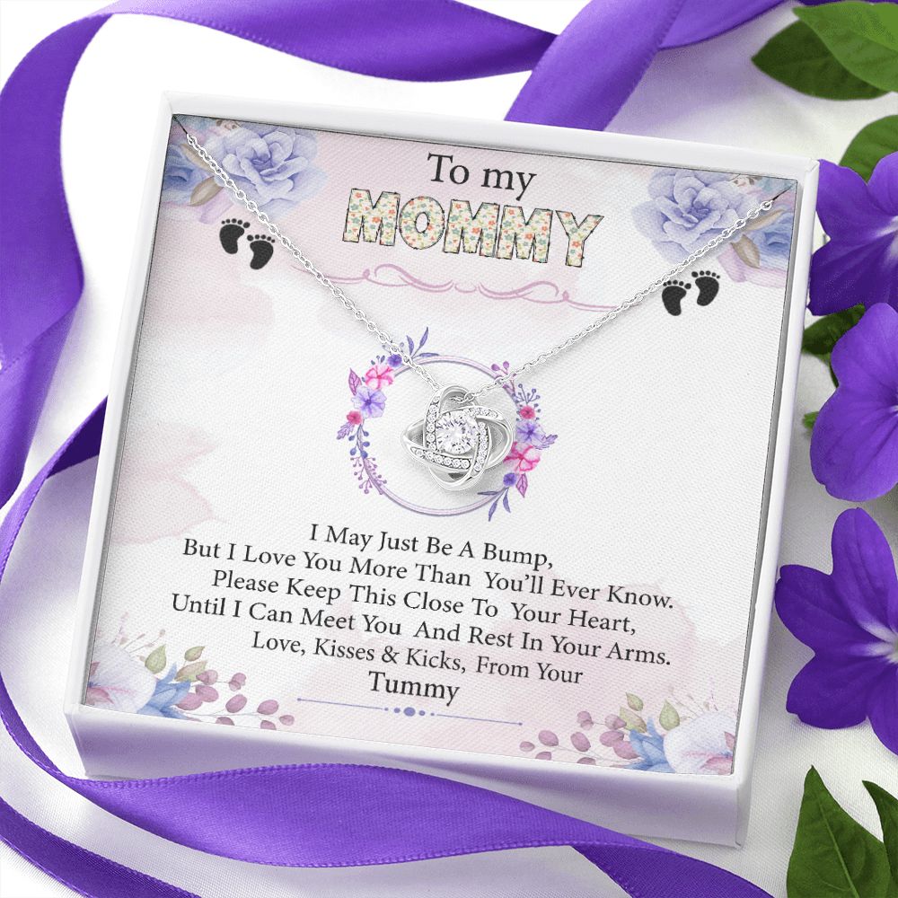 To My Mommy- Bump From Your Tummy - Premium Love Knot Necklace