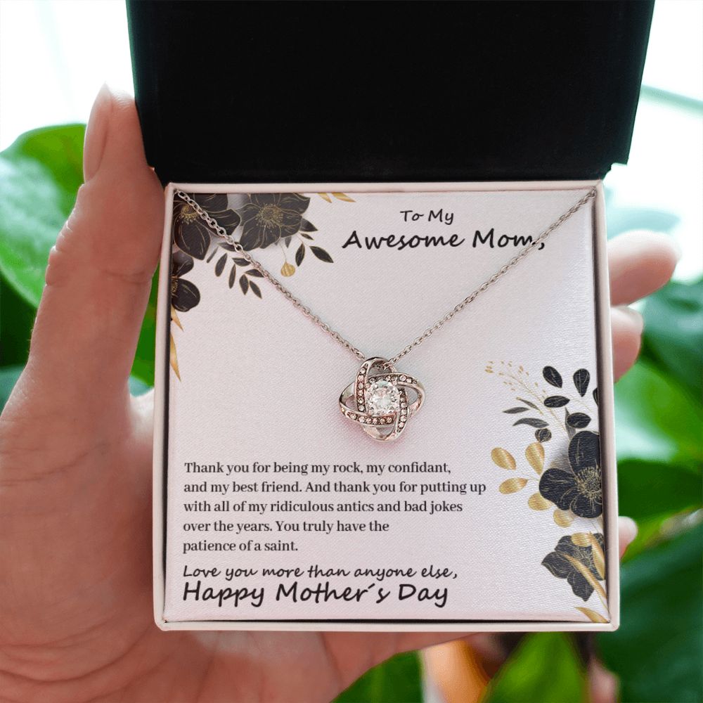 To My Mom - Thanks For Being My Rock - Premium Love Knot Necklace