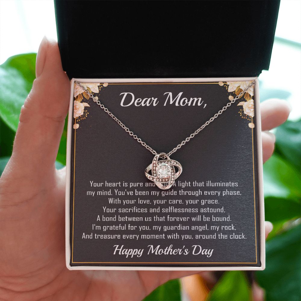 Dear Mom - Heart Pure and Kind -  Premium Love Knot Necklace