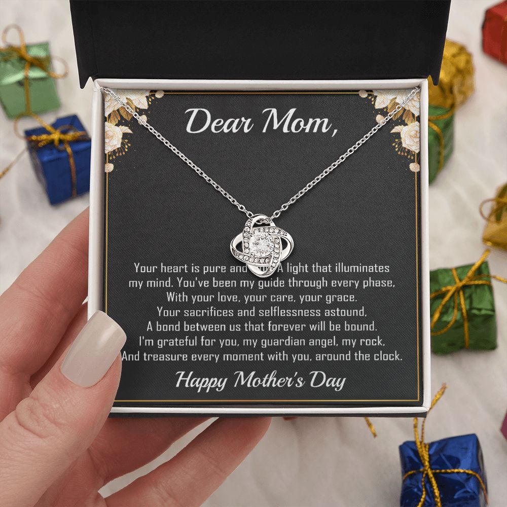 Dear Mom - Heart Pure and Kind -  Premium Love Knot Necklace