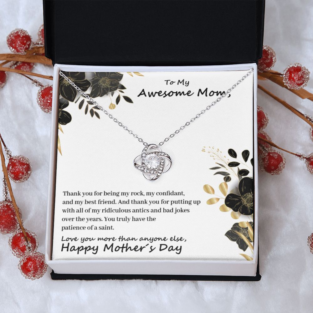To My Mom - Thanks For Being My Rock - Premium Love Knot Necklace