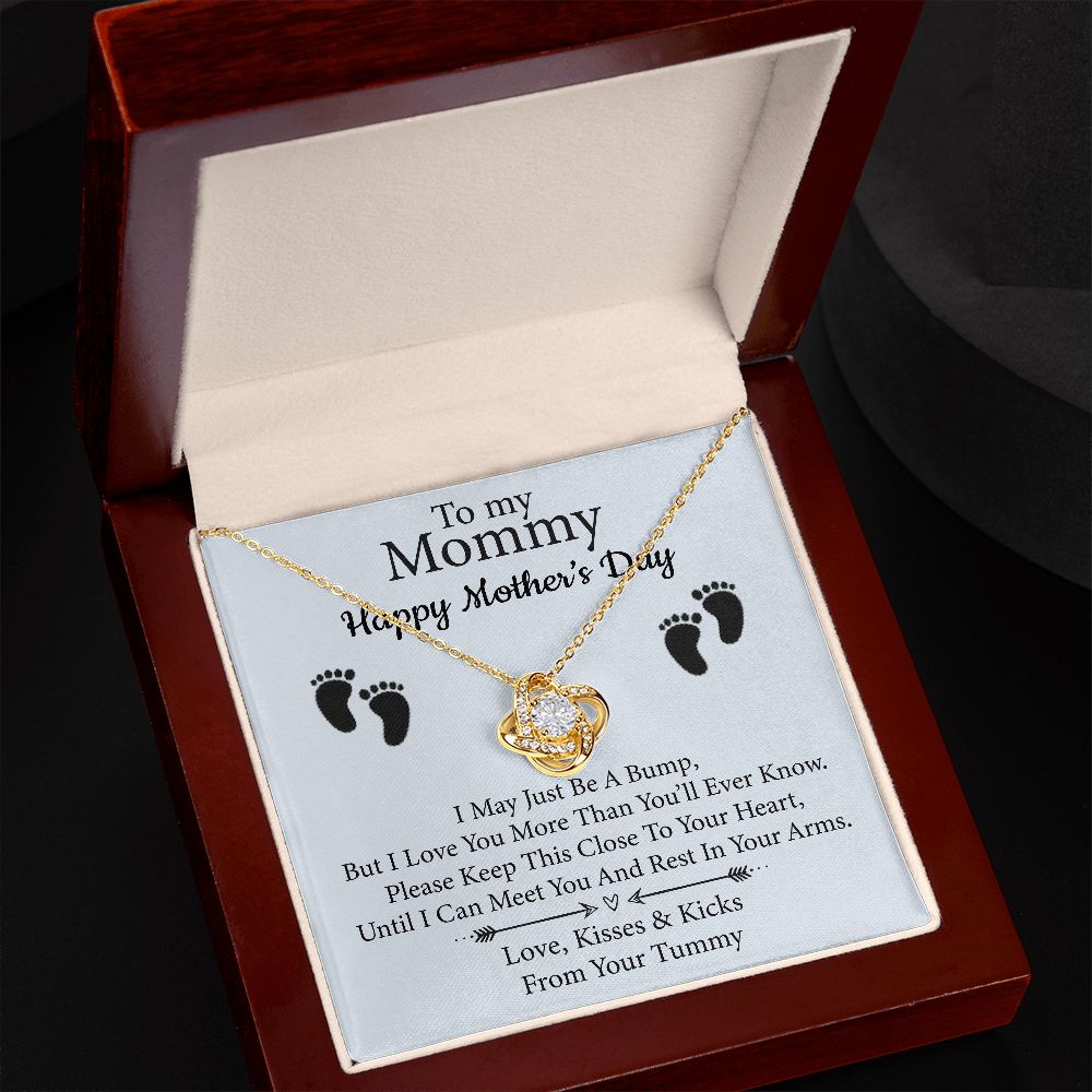 To My Mommy - From Your Tummy - Love Knot Necklace