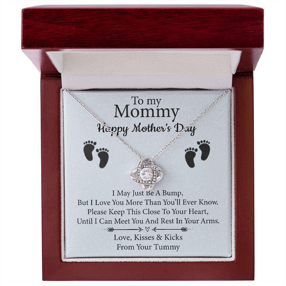 To My Mommy - From Your Tummy - Love Knot Necklace