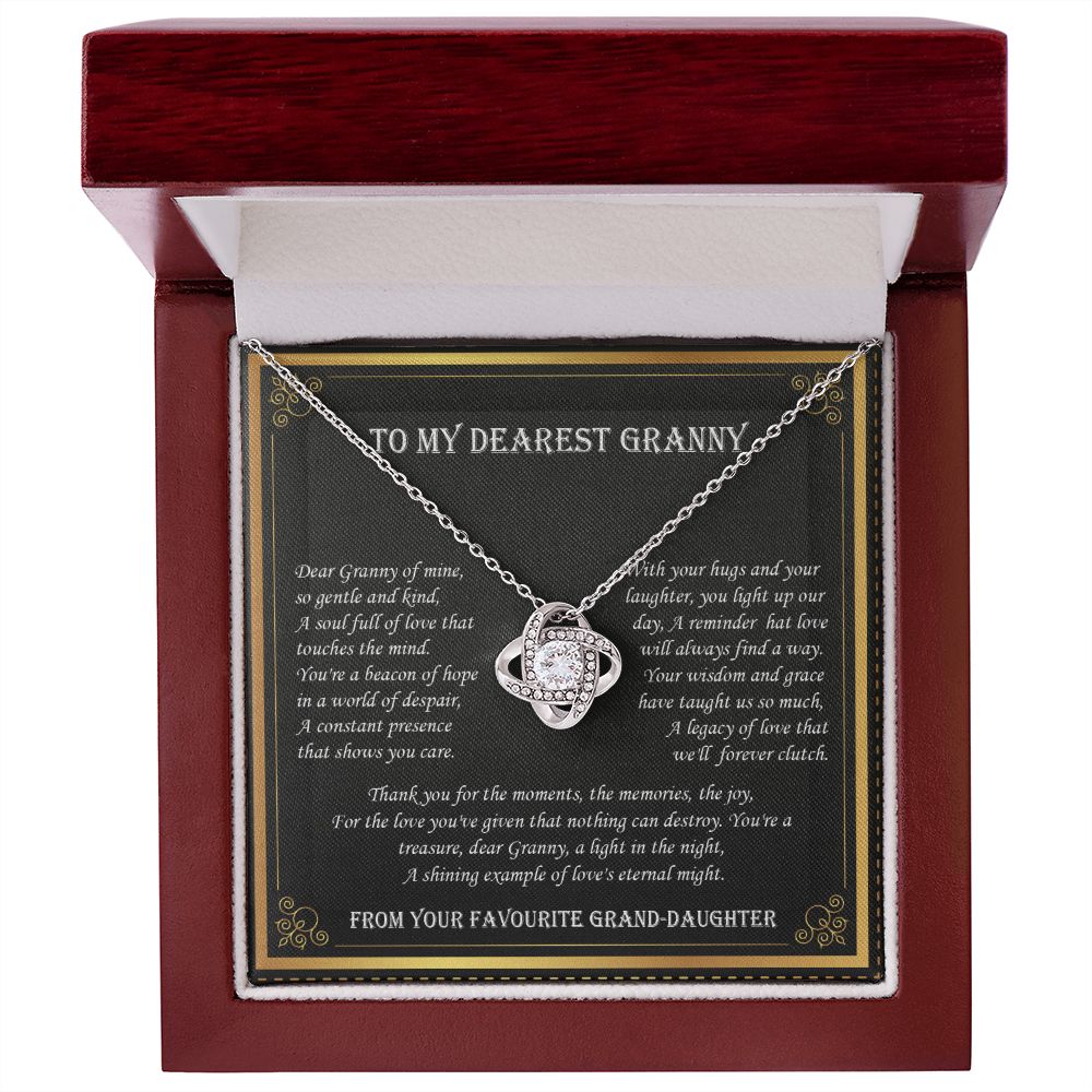 To My Granny - Shining Example of Love - Premium Love Knot Necklace