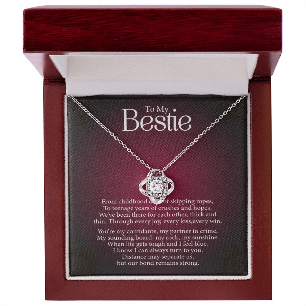 To My Bestie - Every Loss and Every Win -  Premium Love Knot Necklace