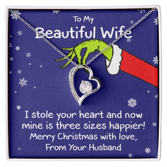 To My Wife (Grinch Holiday Card) - Necklace Gift Set