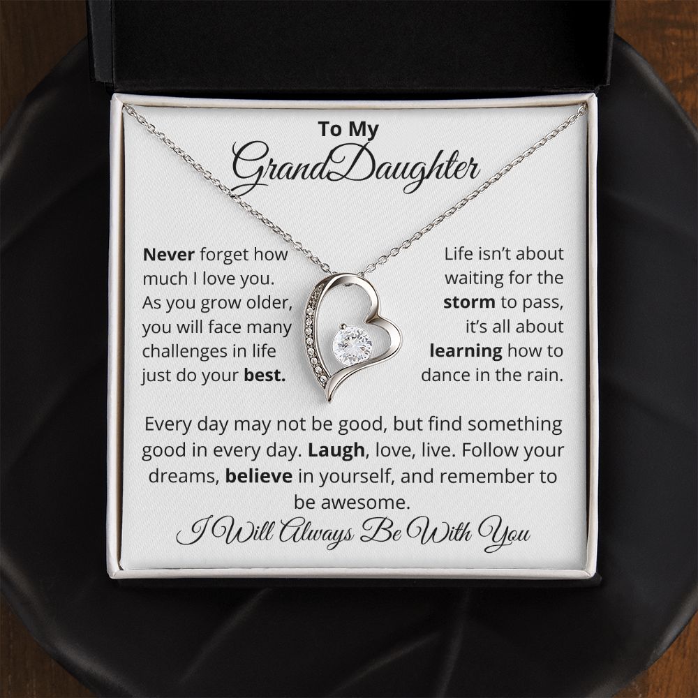 To My Granddaughter, I Will Always Be With You - Forever Love Necklace