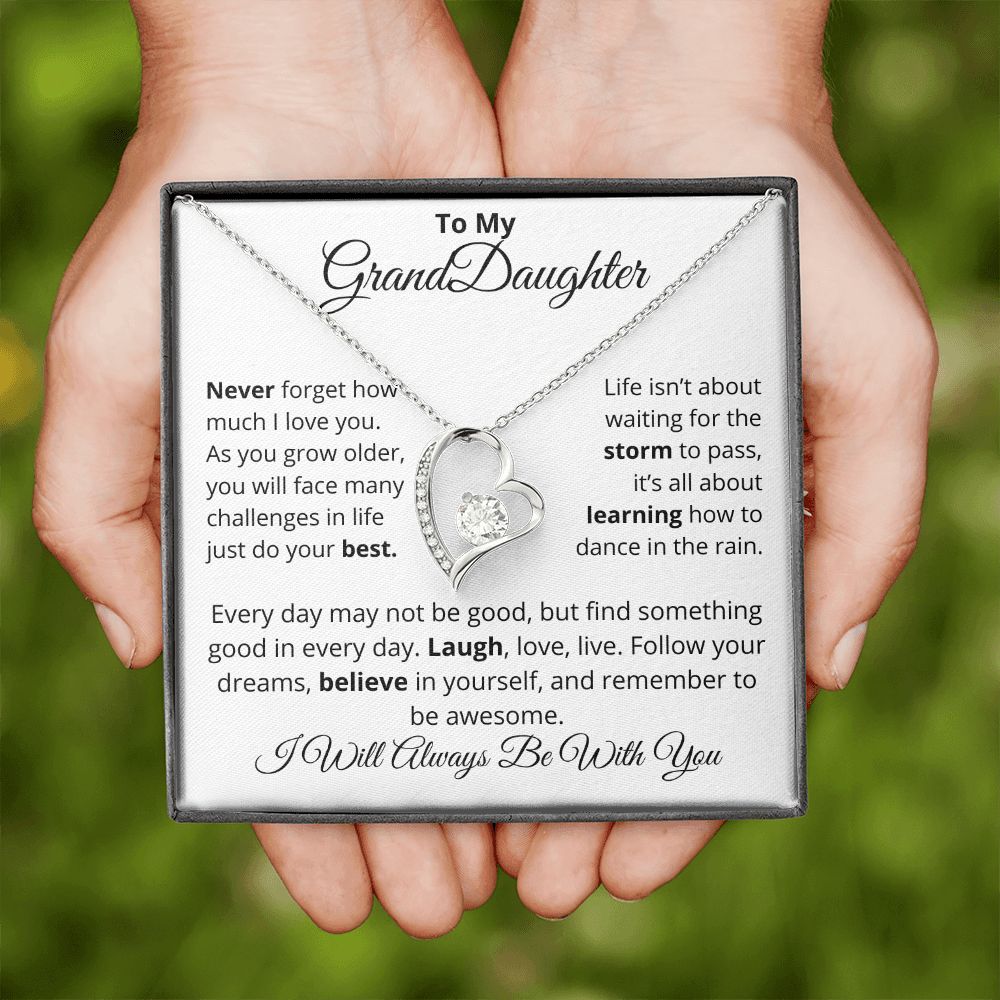 To My Granddaughter, I Will Always Be With You - Forever Love Necklace