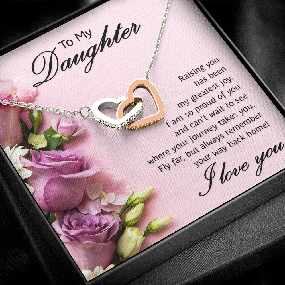 To My Daughter - My Greatest Joy - Interlocking Heart Necklace