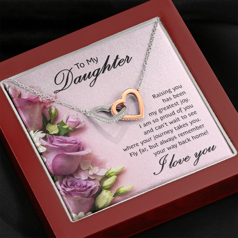To My Daughter - My Greatest Joy - Interlocking Heart Necklace