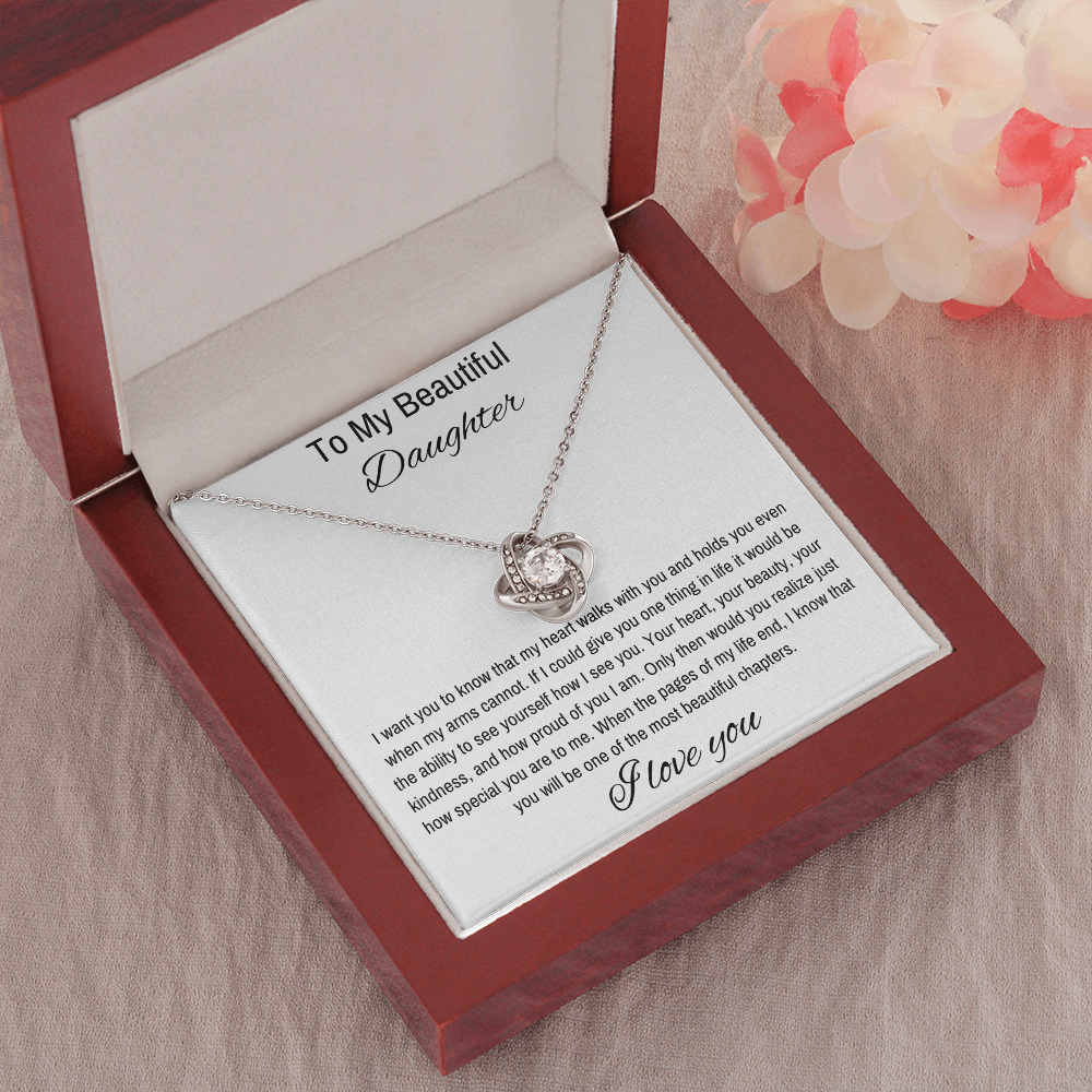 To My Daughter, Beautiful Chapters- Love Knot Necklace