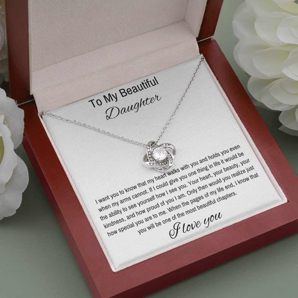 To My Daughter, Beautiful Chapters- Love Knot Necklace