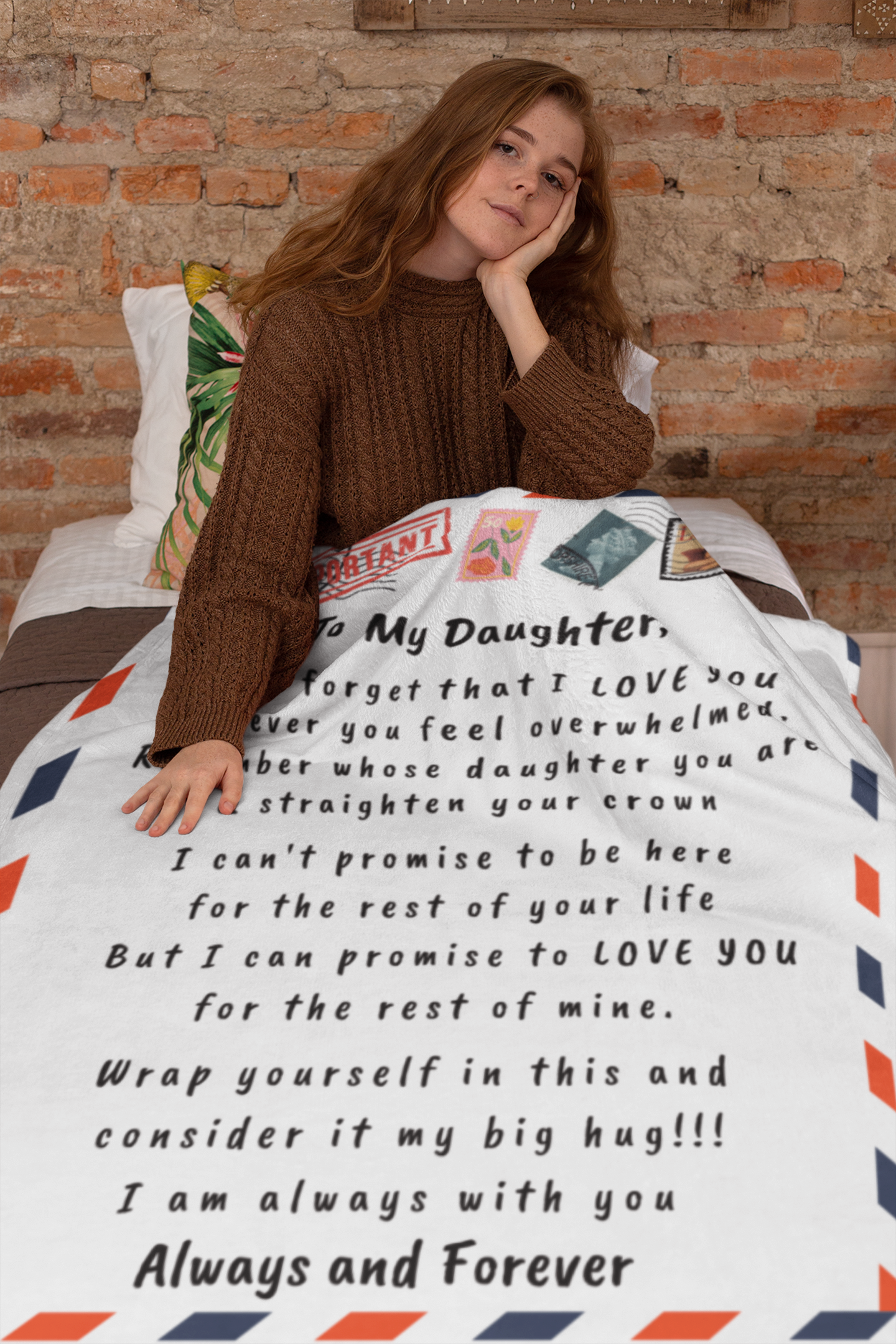 To My Daughter from Mom | Never forget that I love you | Cozy Plush Fleece Blanket - 50x60
